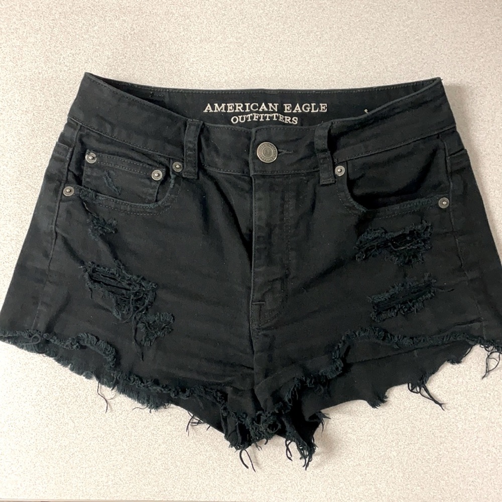 America eagle Hi-Rise festival black shorts